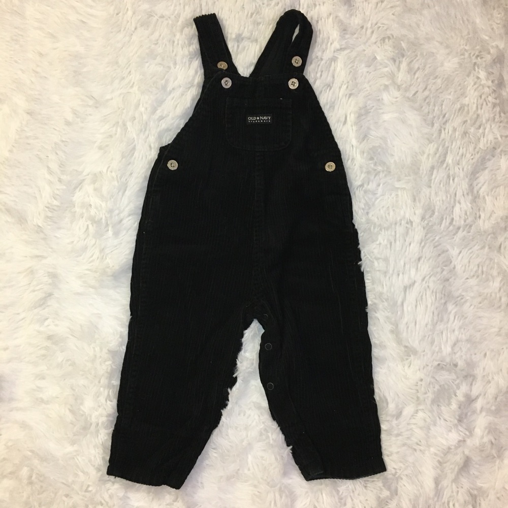 OLD NAVY Black Baby Infant Corduroy Overalls 6-12 Months